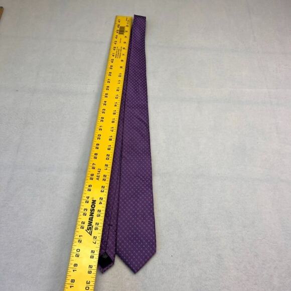 Michael Michael Kors Neck Tie 100% Silk Mens Purple Geometric - Picture 9 of 9